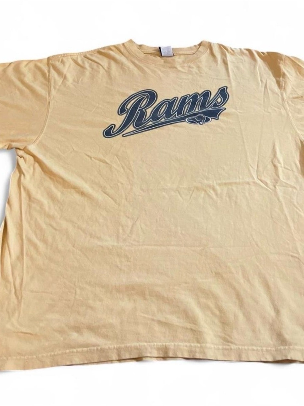 Men’s Vintage 90s St. Louis Rams NFL Yellow Logo Shirt Size XL